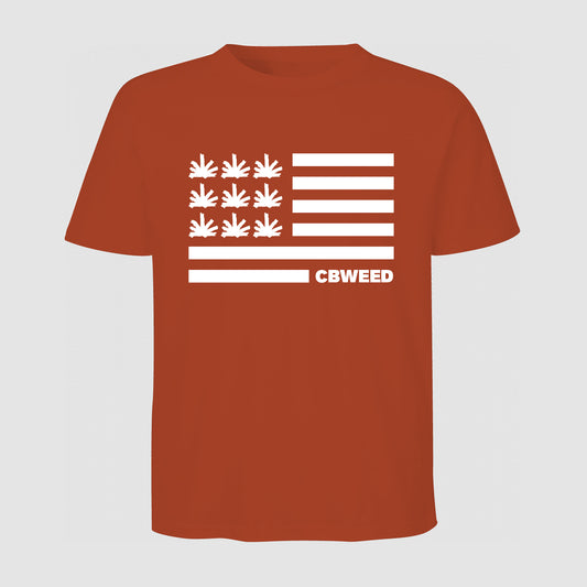 Camiseta Naranja Oscuro Weed Flag