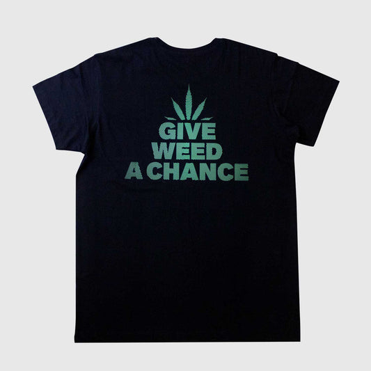 Camiseta Negra Give Weed a Chance