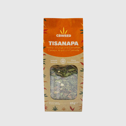 Infusión de hierbas de Cáñamo con naranja y canela