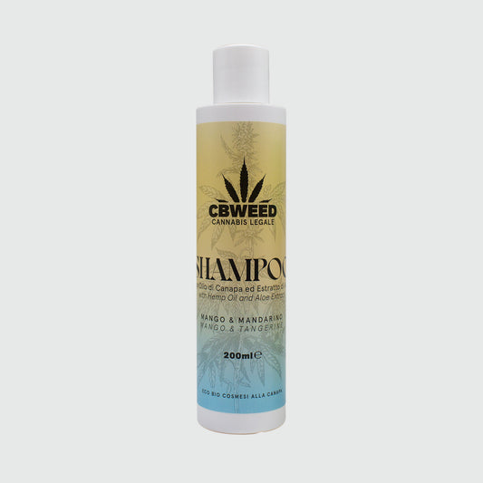 Champú de cáñamo con mango y mandarina