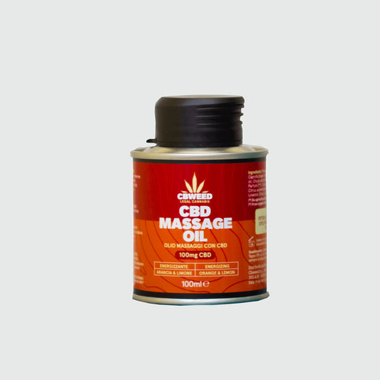 Aceite de cáñamo para masaje energizante con naranja y limón