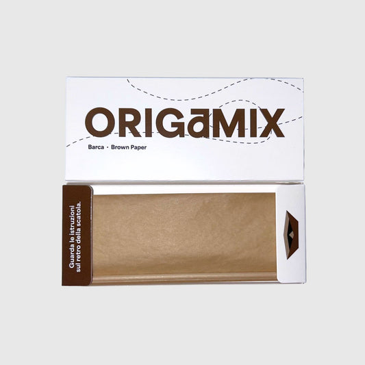 Origamix Boat – Papel de liar de arroz marrón liso (King Size Slim)